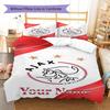 AFC Ajax Custom Name Pattern Bedding,Quilt Set Quilt Cover Pillowcase Home Birthday Gift(1 * Duvet Cover + 2 * Pillowcase, Without Core)