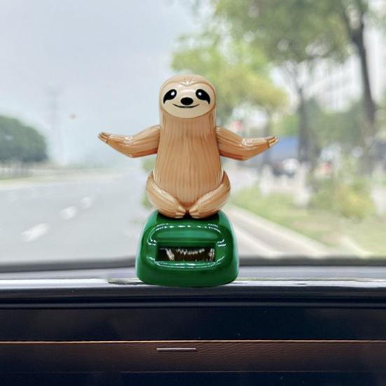 Car Decoration Solar Energy Ornament Adorable Appearance Animal Shaped Car Interior Ornament Hanging Pendant