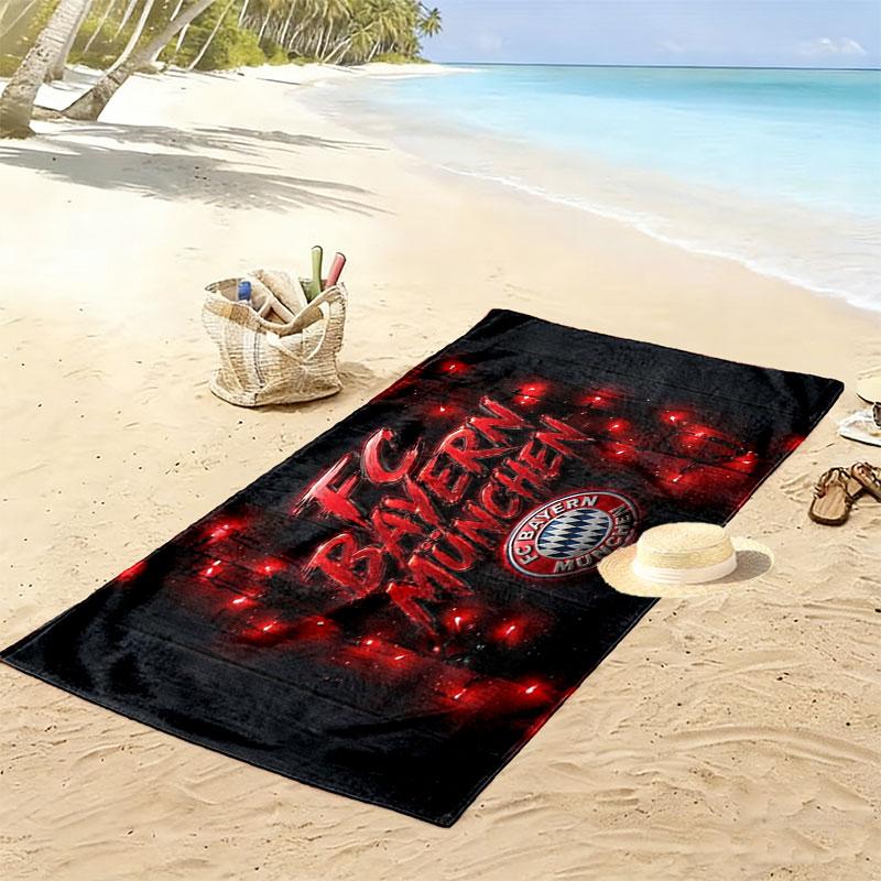 Asciugamano da Spiaggia con Stampa FC Bayern Monaco, Asciugamano Grande Morbido Asciugatura Rapida per Spiaggia Campeggio Nuoto