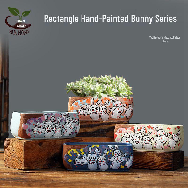 Creative Cartoon Frog and Bird Ceramic Plant Pot – Unique Gardening Decor