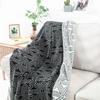 Modern Geometric Knit Blanket Black White 110x150cm 130x170cm Acrylic Throw Sofa Office Bed AC Nap All Season