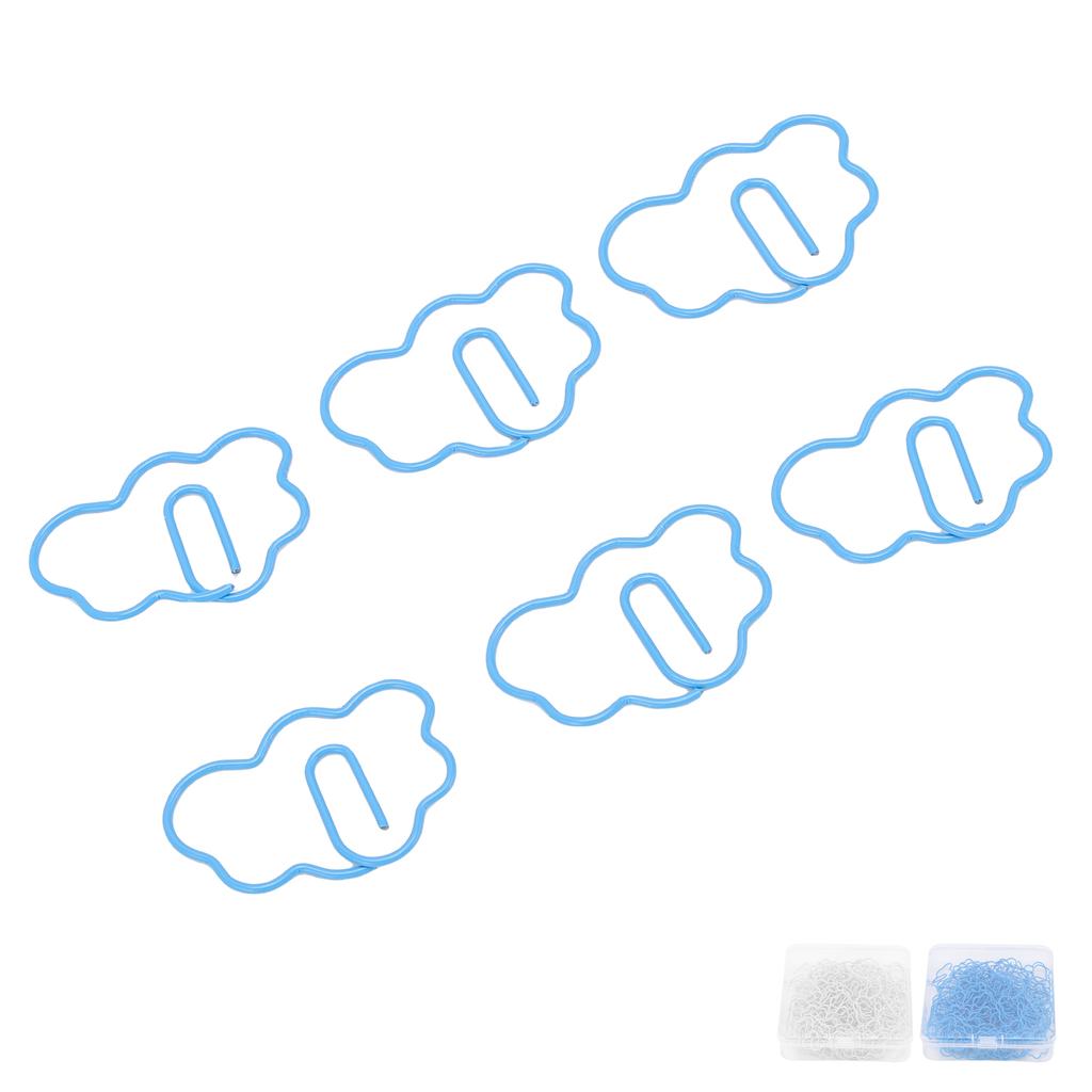 100 Pcs Cloud Shaped Paper Clips Cute Fun Decorative Iron Bookmarks Planner Clips with Transparent B