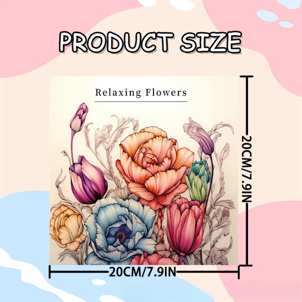 SŁODKI & PROSTY Ręcznie Rysowany Książka 20 Arkuszy Książka do Malowania Graffiti Kolorowanka Kwiaty Dorośli