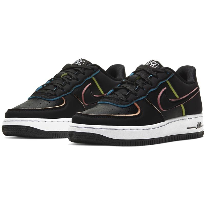 Nike Air Force 1 Low Black Pink Barely Volt GS Sneakers CD7406-001