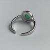 925 Sterling Silver Rings for Women Couple Minimalist Green Stone Ring Fine CZ Jewelry Birthday Gift Prevent Allergy