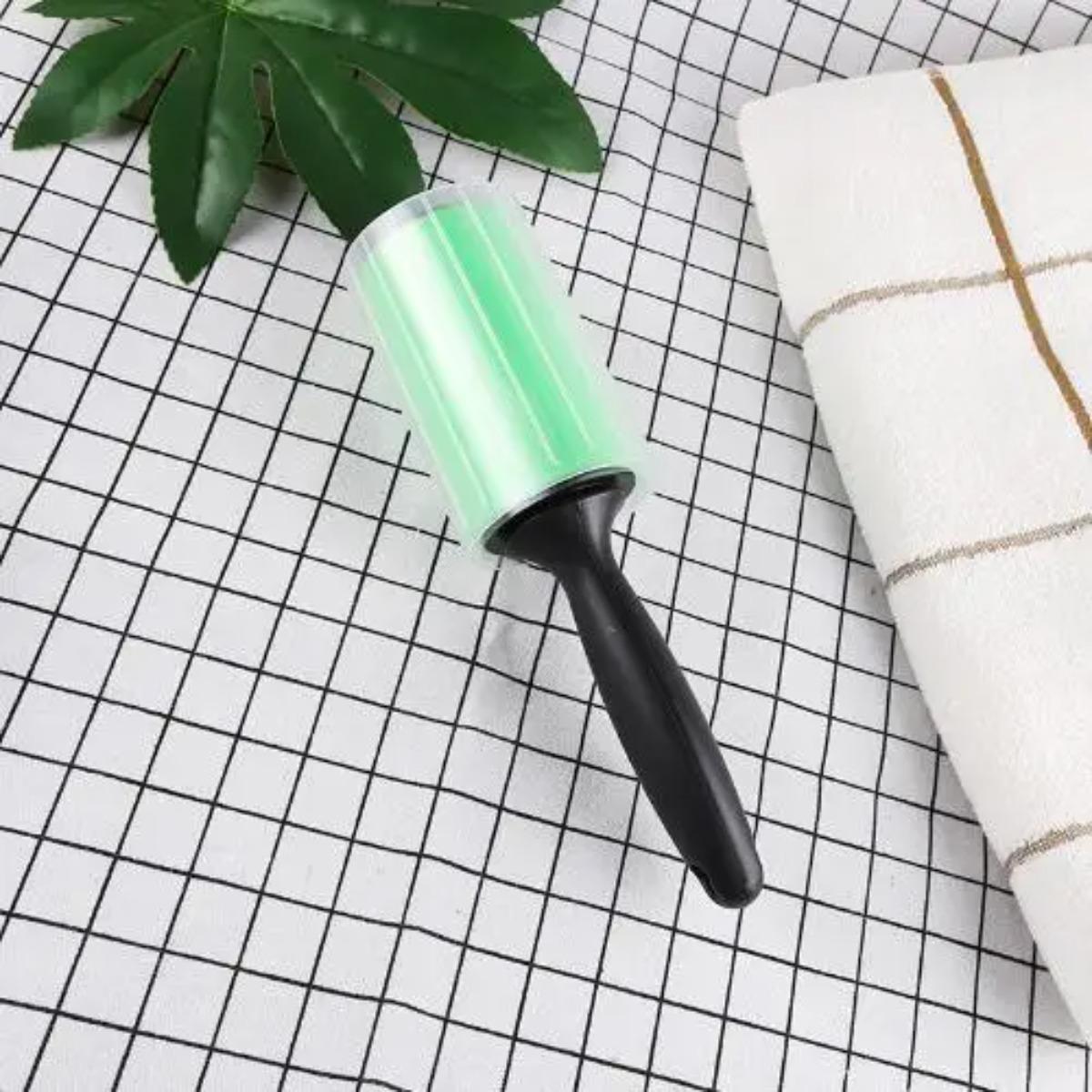 

Washable Reusable Sticky Roller Pet Hair Lint Remover for Household Cleaning зелений