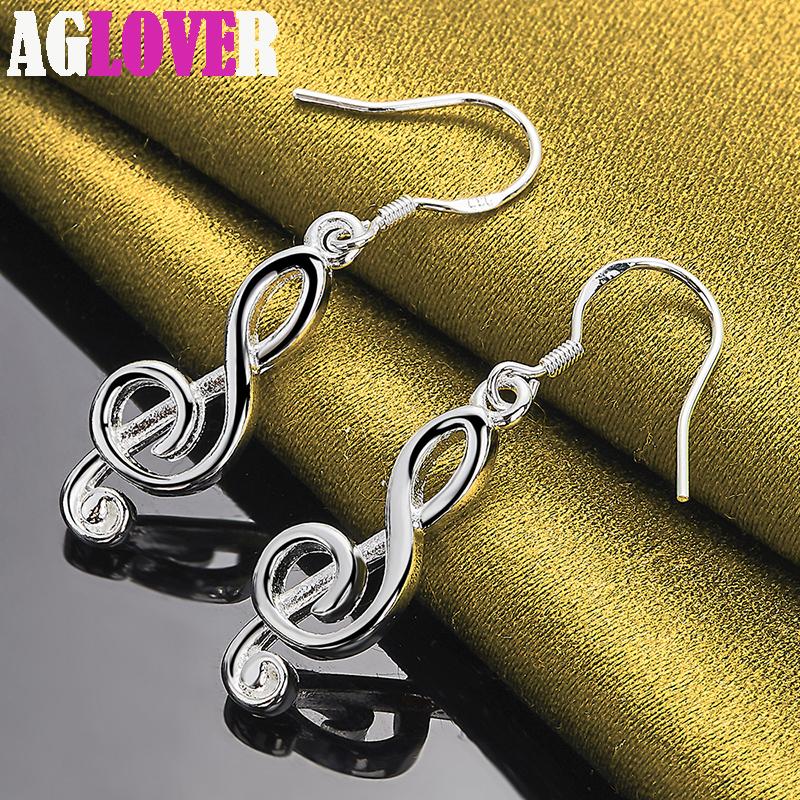 Gioielli con orecchini con nota musicale in argento sterling 925