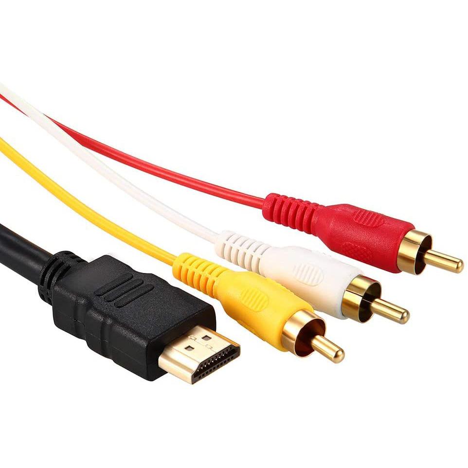 To RCA Cable 1080P Male to 3 RCA S Video AV Audio Cable Cord Adapter ...