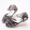 New Spring and Autumn Girls' Princess Shoes Korean Style Baby Girl Bowknot Sequin Closed-Toe Sandals Soft Sole Dance Performance Shoes