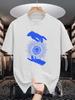 Unisex Crew Neck Tee Mystic Hands All Seeing Eye Retro Art Print Soft Cotton Loose Short Sleeve Summer Casual Male Streetwear Tops