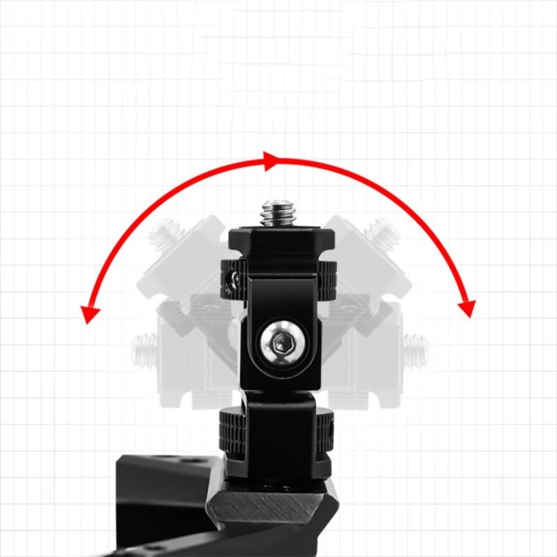 180Degree Rotation Tilt Camera Monitors Mount Flash Brackets with 1/4Inch Screw for Tripod Microphone Cameras Gear Use