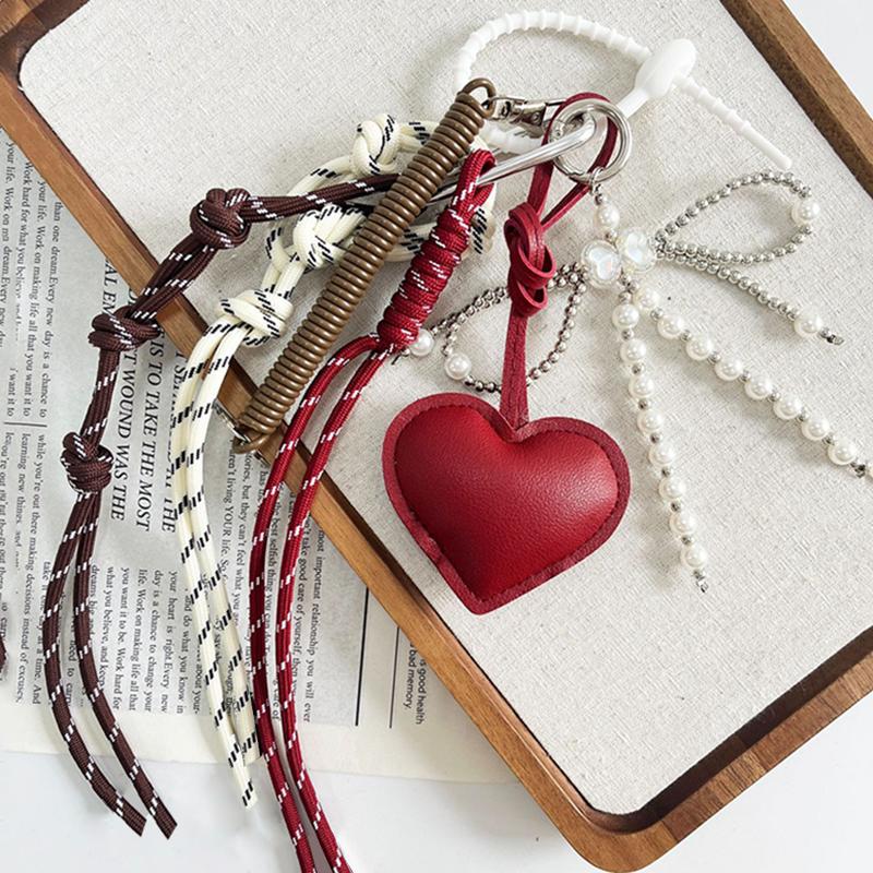 Yogodlns Heart Shape Cute Bow Mini Backpack Hanging Handbag Pendant Bag Pendant Bags Accessories