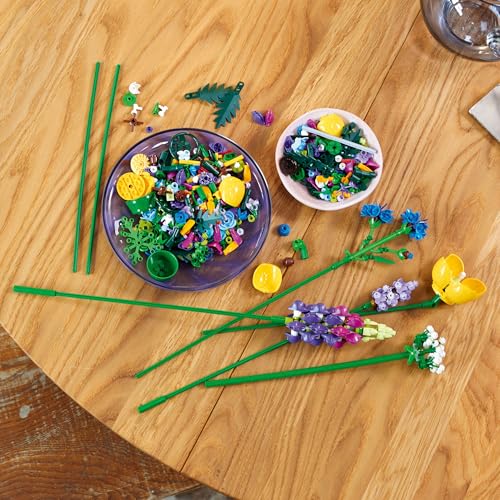 LEGO Botanical Wildflower Bouquet, a Fun Toy, Birthday Gift, Building Blocks, Perfect for Mother's Day, Father's Day, Men, Women, and More. Artificial
