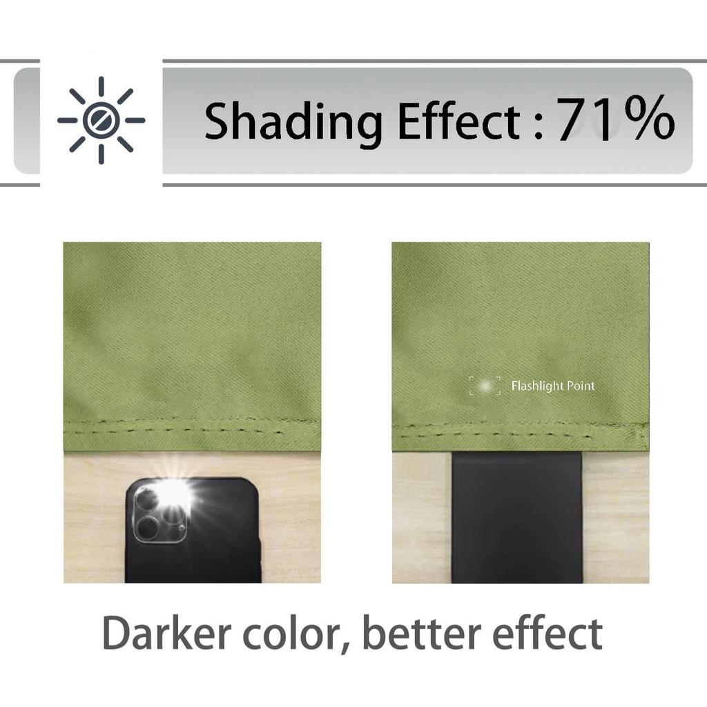 Pacote de 2 Cortinas de escurecimento de ambiente 71% Longas com isolamento térmico, painéis pesados, verde abacate