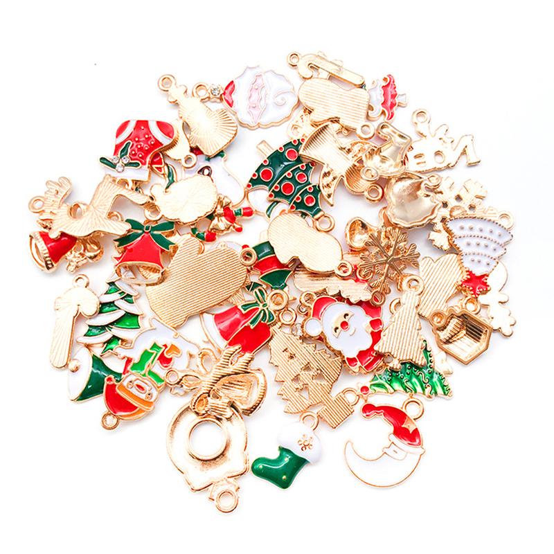 20PCS Accessories Bracelet Ornament Keychain Pendant Gift DIY Multi-element Christmas Creativity Alloy