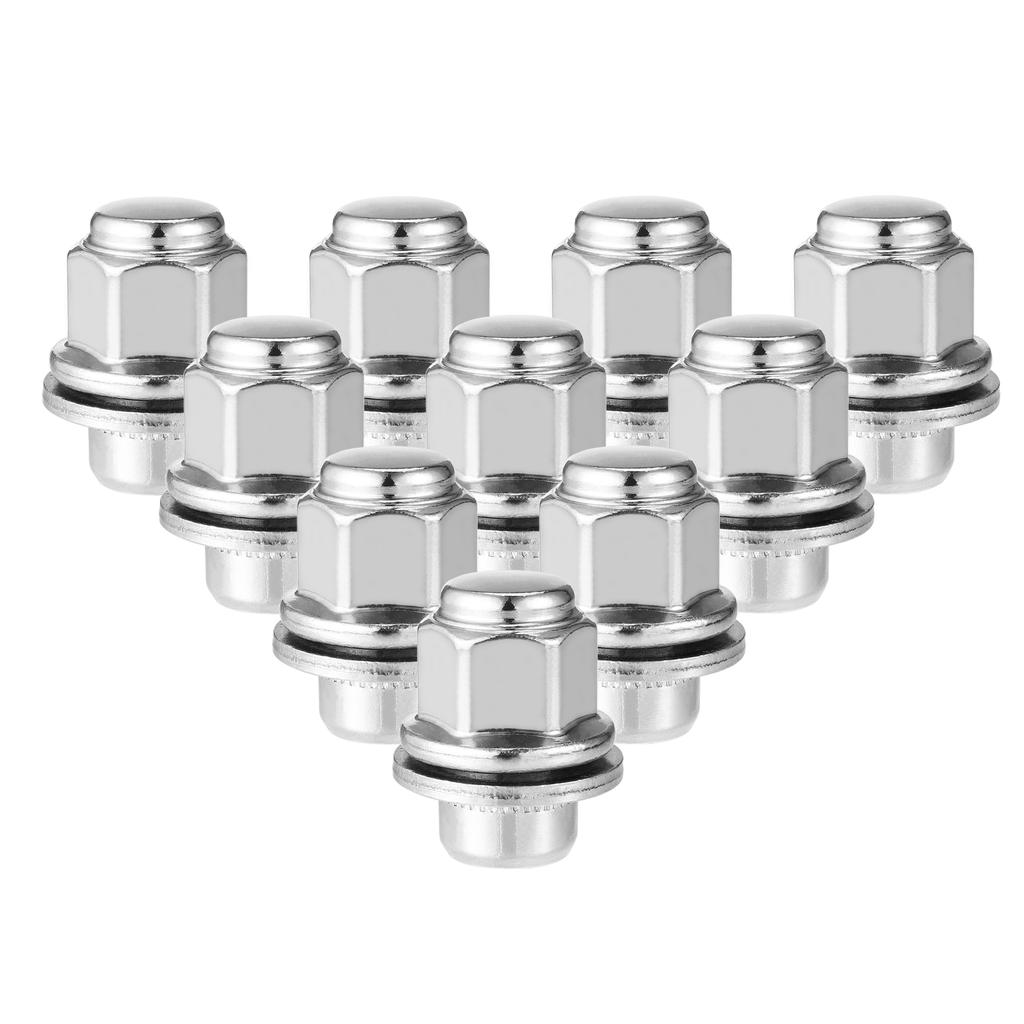 UXCELL Auto 10 Pcs Wheel Lug Nuts Vehicle M12x1.25 Nuts Carbon Steel Tire Lugnuts 40224JK00A for Nissan 370Z 2009-2015