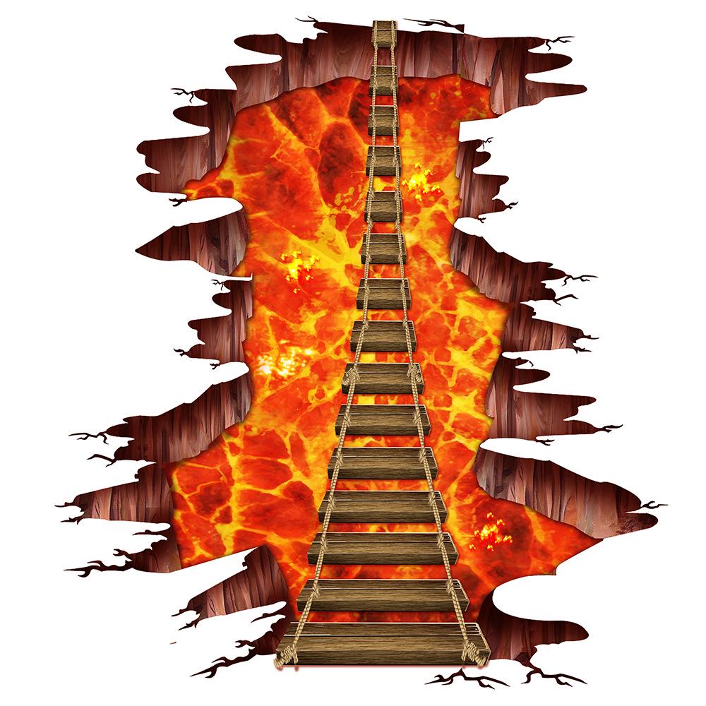 3D Bridge Floor Sticker: Multiple Styles for Living Room, Mall, Square, Amusement Park - Removable Decorative Art KS6627