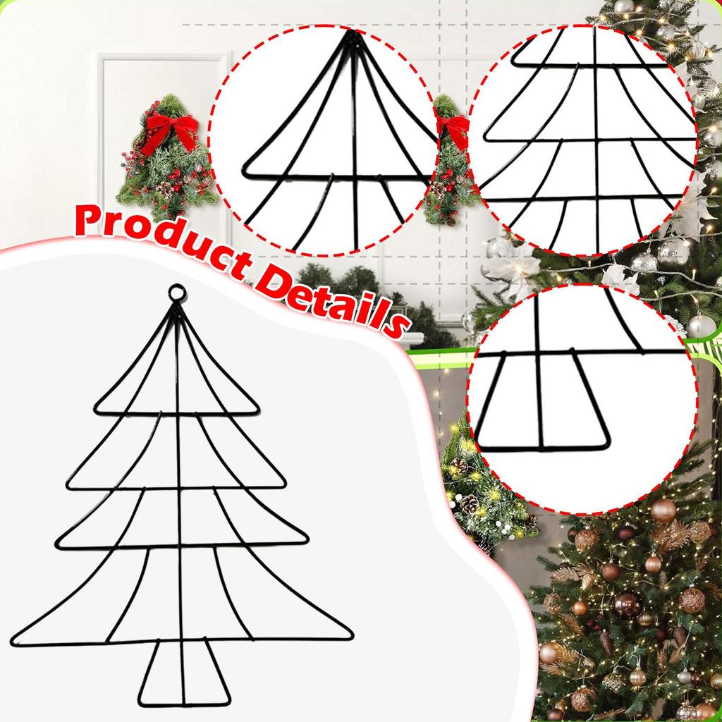Christmas Tree Iron Stand Christmas Tree Frame Decoration Yard Unique Art Decor Tree Shape Decor for Home Xmas Favor Decoration