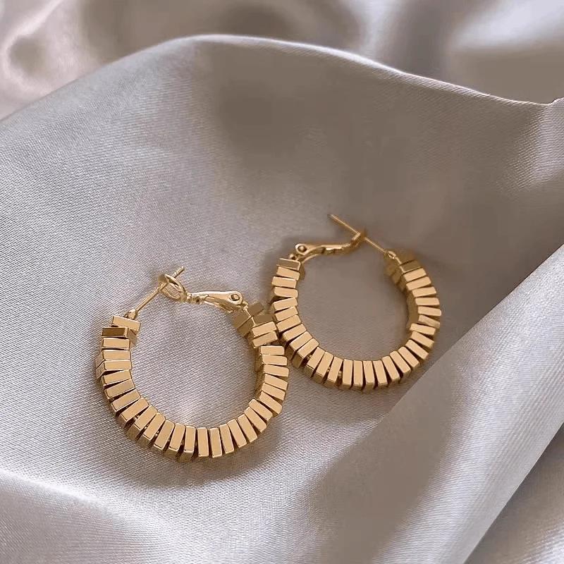 Broken Silver Color Hoop Earrings for Women Party Jewelry Accessories