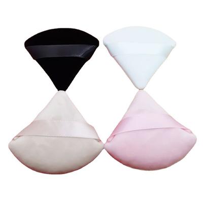 Esponja de polvo flocada Triangular de alta densidad, esponja de polvo corta y esponjosa, maquillaje fijo, cojín de aire de maquillaje ultrasuave de doble cara