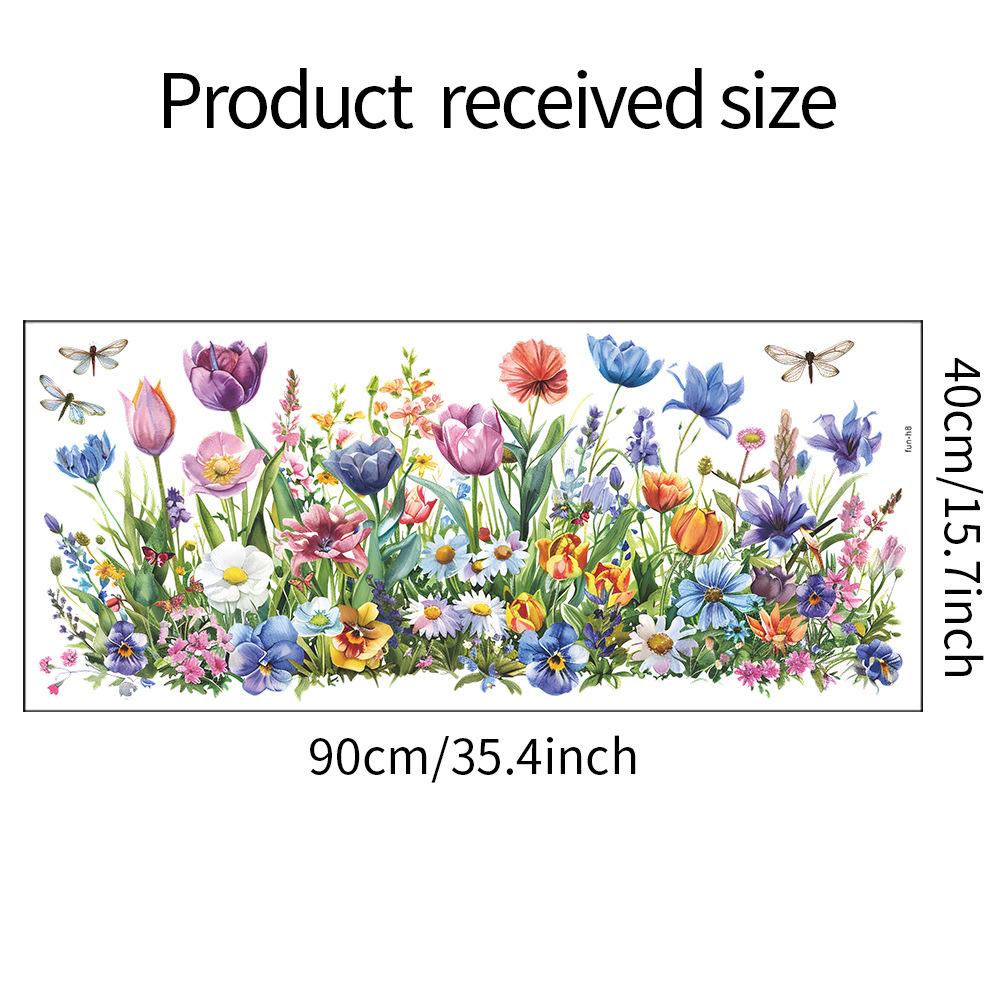 

Нарисованные цветы зеленые листья бабочки спальня гостиная стены ландшафтный дизайн декоративные настенные наклейки 40*90CM/fun-h8