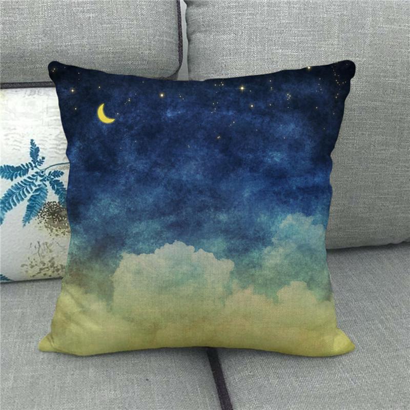 Creative Cartoon Illustration Star Map Digital Printing Short Plush Pillow Covers For Car Sofa Office Cushion Cover Home Goods