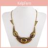 Vintage Alloy Moon Pendant Necklace With Geometric Design For Nightclub Fashion And Gift