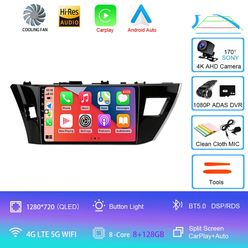 For Toyota Corolla Ralink 2013 2014 2015 2016 4G Android 14 Car Stereo Radio Multimedia Video Player Navigation GPS 2Din