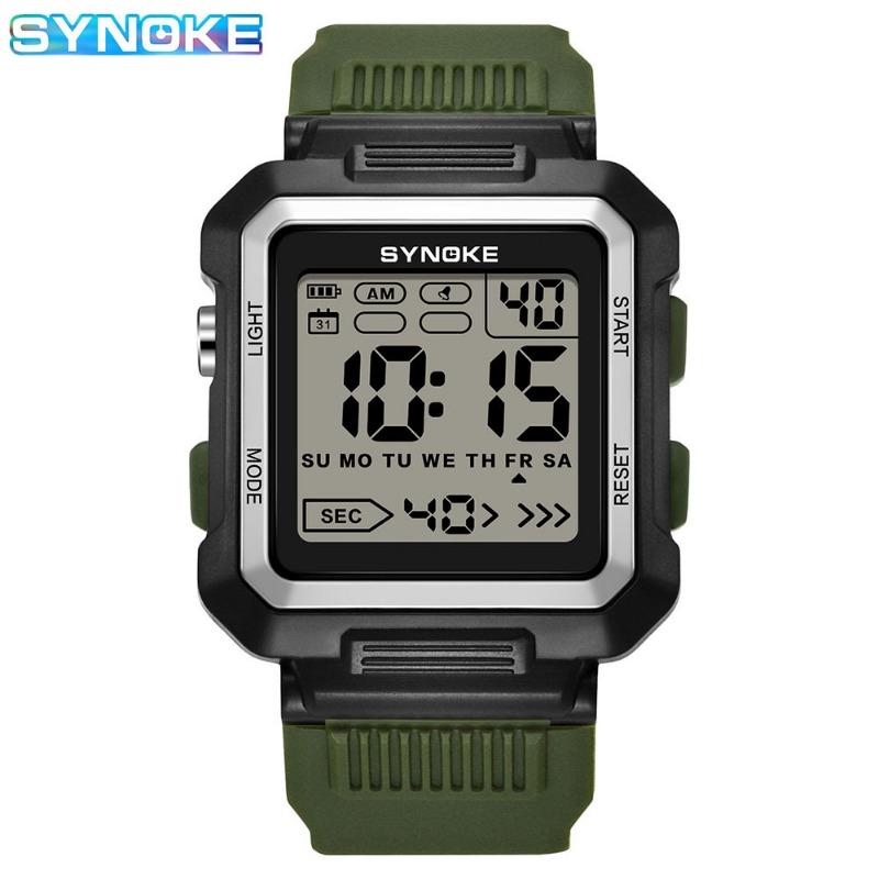 New Top Brand Men's Sports Trendy Electronic Watch Waterproof Large Screen Luminous Retro Fashion Watch