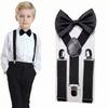Solid Color Suspenders Bowtie Elastic Children Belt Classic Accessory Y-Back Braces
