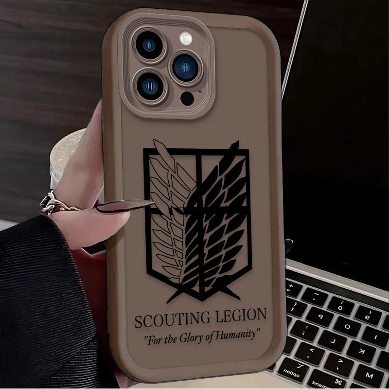 Custodia per Telefono con Logo Attack On Titan Per iPhone 17 Air 16 e 15 14 13 12 11 Pro Max Plus Mini SE 2020 2022 Cover Morbida in Silicone