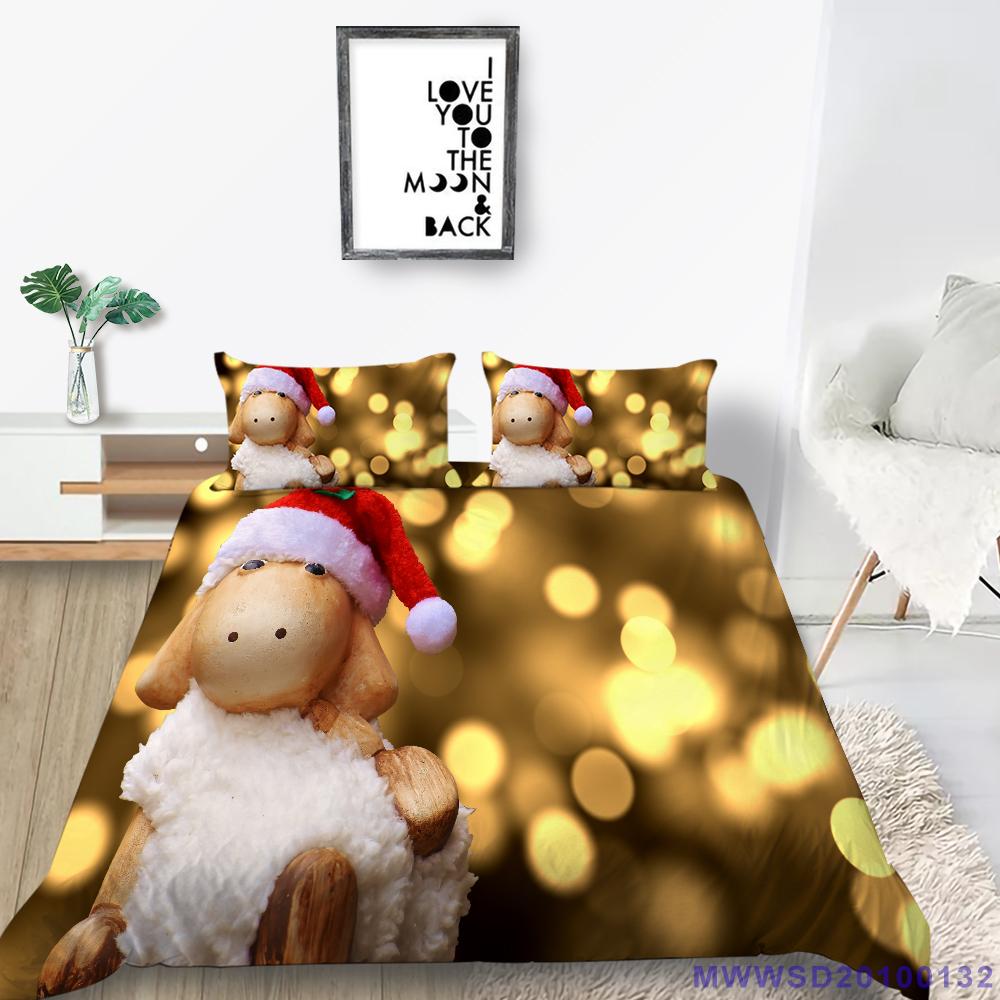 Christmas Home Bedding Set Deluxe Quilt Cover Pillow Case Home Bedding Set AU/EU/US Full Size Single/Double Bed