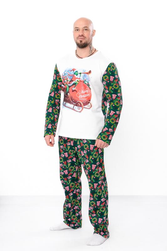Pajama Set (men) – Warm Top & Pants with New Year Print, Winter, 8625-3 HC