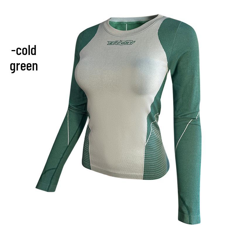 

European & American Seamless Quick-Dry Slim Fit Long Sleeve Sports Top L