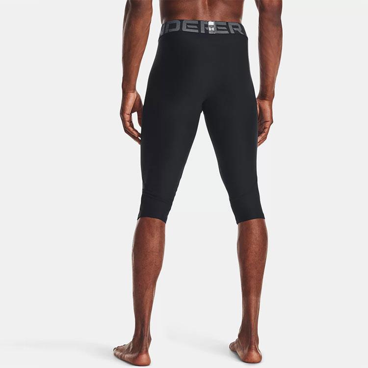 Under Armour HeatGear Compression Knee Logo Print Fitted Workout Shorts Men Shorts Black 1368353-001