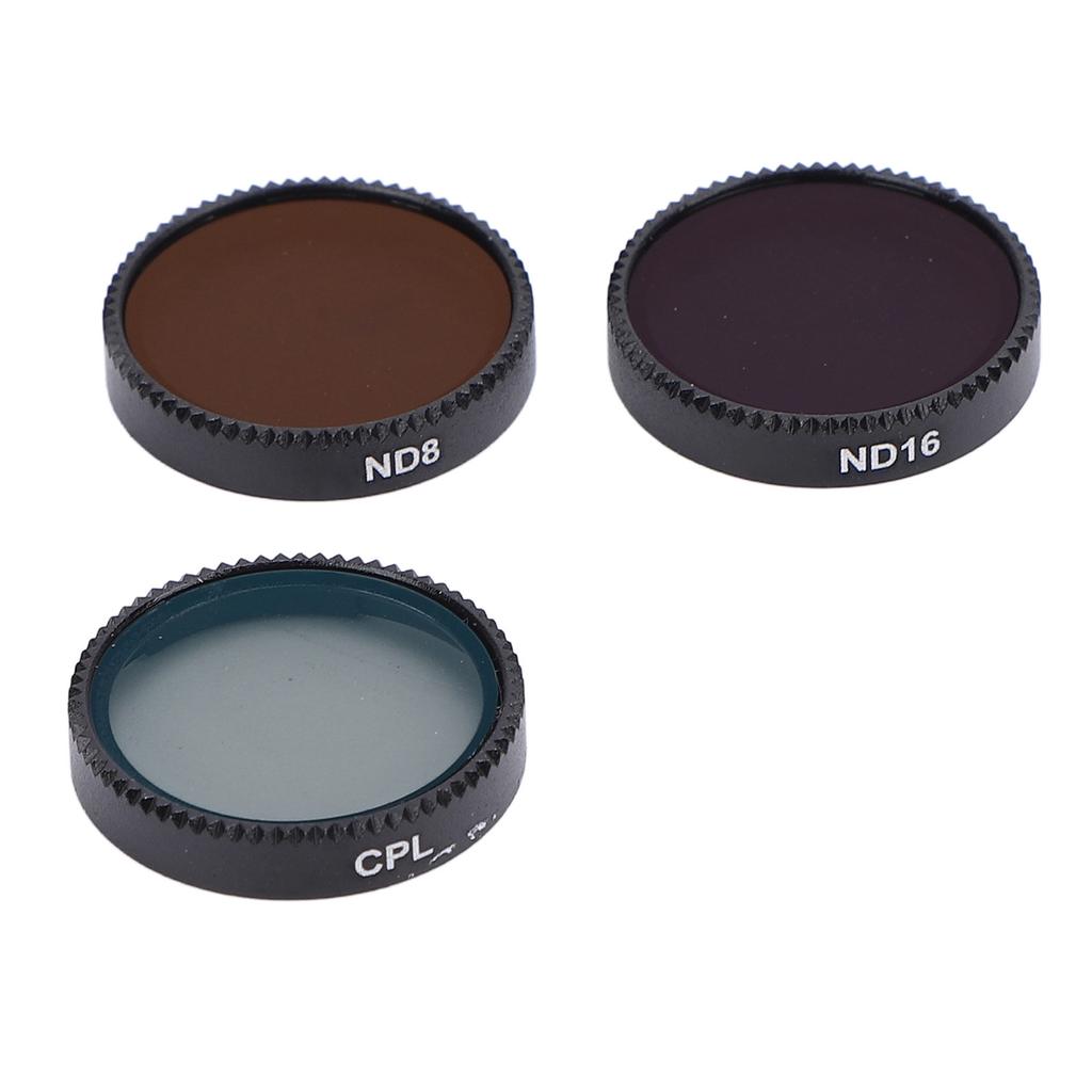 3 st Drönarfilterset Ram av aluminiumlegering Optiskt glas HD-belagt Repskyddande CPL ND16 ND8-filter