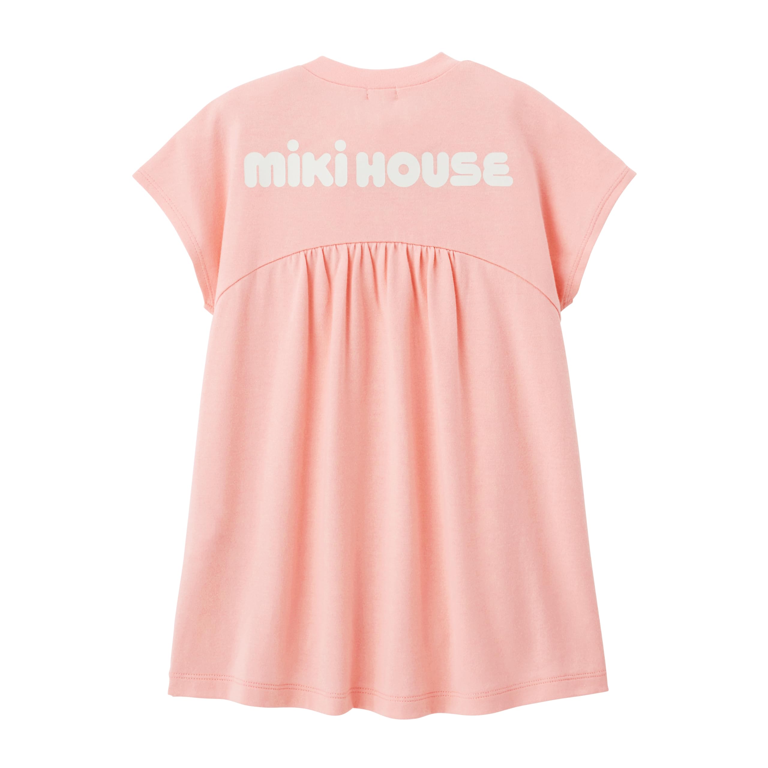 

MIKI HOUSE Back Logo Short Sleeve Dress, Solid Color, Logo, Girls Baby/Kids Clothing, Kindergarten/School, Pink, 10-1911-683, 110cm