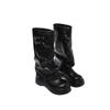 Women's Knee-High Platform Boots with Thick Soles, Height-Increasing Ruched Design, Martin Style, Sizes 34-45.