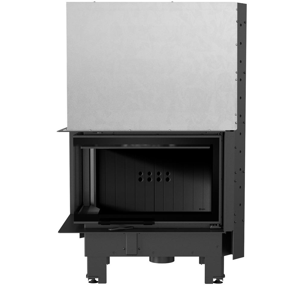 Steel Fireplace KRATKI MBM Left 10 kW Ø 200 Lift-up Black Thermotec