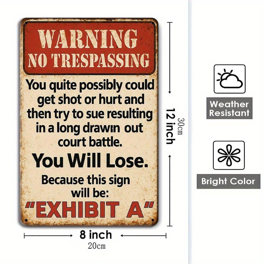 “No Trespassing” 8x12in Vintage Aluminum Warning Sign