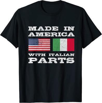 Made In American With Italian Parts Italy Flag US Classic Tee T-Shirt