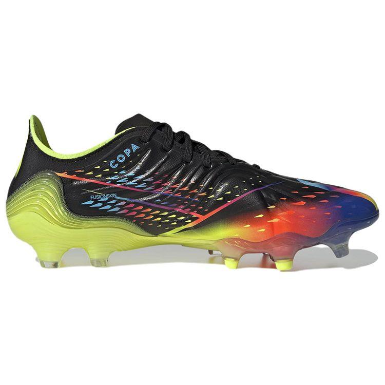 Adidas Copa Sense.1 FG Al Rihla Pack - Černé Unisex Kopačky Core-Black Bright-Cyan Team-Solar-Yellow GW3605