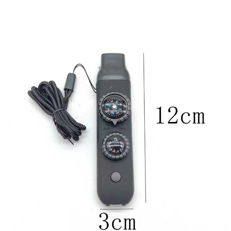 

7In1 Survival Whistle With Compass Led Lighted Portable Survival Whistle Tool Camping Hiking Outdoor Multifunctional Whistle as the picture
