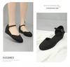 Women's Straw Hemp Rope Wedge Heels with Round Toe and Buckle