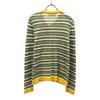 YVES SAINT LAURENT 90s Old Border Pattern Long sleeve Cotton knit cardigan Women Used