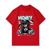Men's 100% Cotton Crew Neck Short Sleeve T-Shirt, Cool Hip Hop Black Bunny Money Graphic Print Casual Comfortable Streetwear Tee for Daily Wear