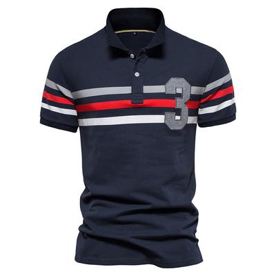 Frühling und Sommer Neues Revers Herren POLO-Shirt Lässig Streifennaht