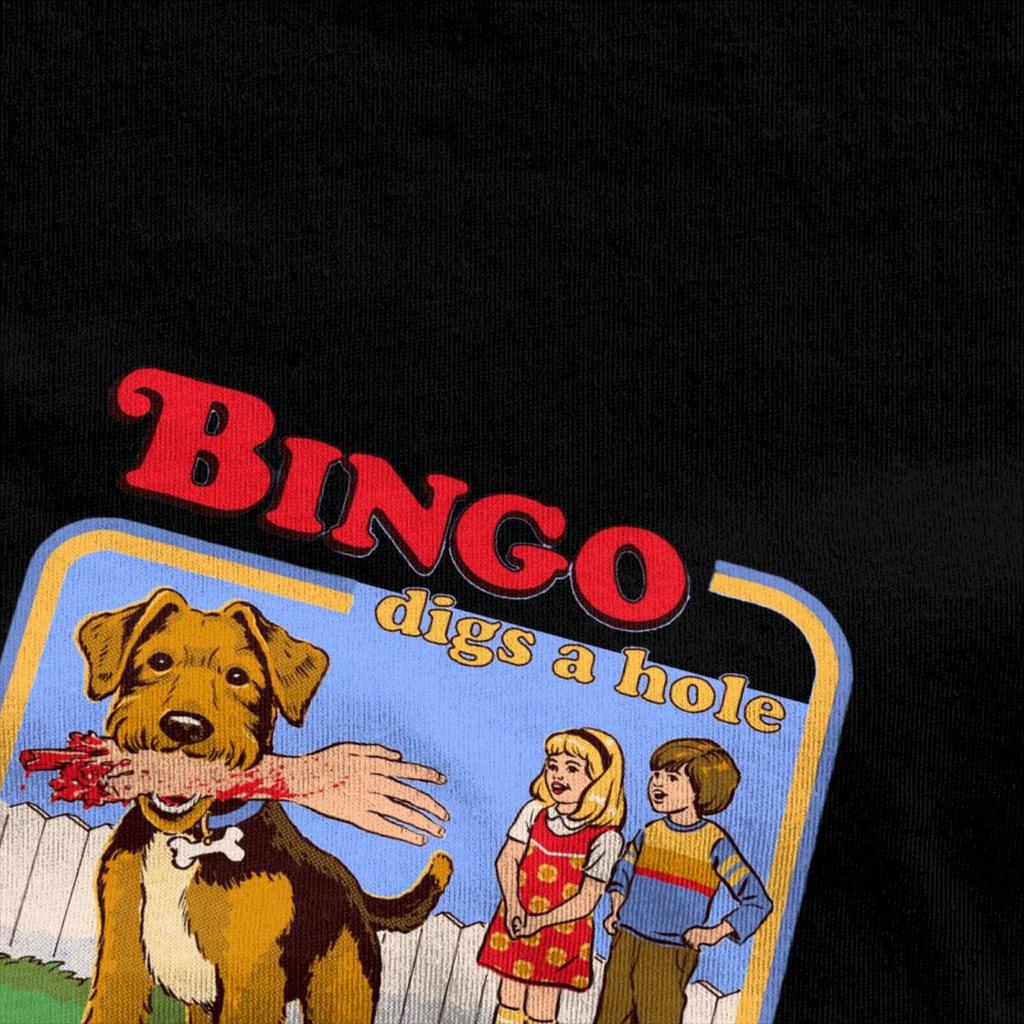 Men Women Vintage Horror Dark Art Bingo Digs A Hole T-Shirts Apparel Awesome 100% Cotton 80s Humor T Shirt