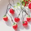 Strawberry Fruit Keychain Cute Tomato Acrylic Keyrings Simulation Food Key Rings