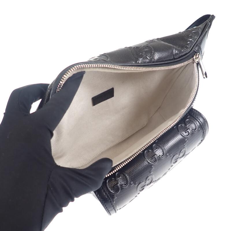 Gucci 645093_1W3CN_1000 Body Bag Black Leather Mens